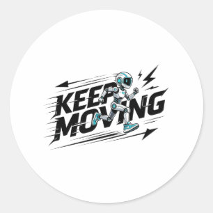 Sticker Futuristischer Robot 'Weiter Bewegen'