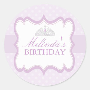 Sticker Geburtstag Tiara Mädchen Lila Prinzessin