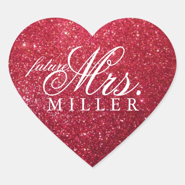 Sticker - Glitzer Heart Fab Zukünftige Frau. (Vorderseite)