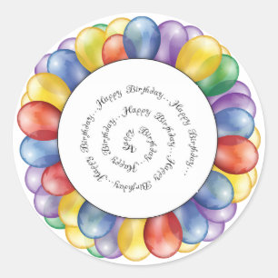 Sticker/Glücklicher Geburtstagsballon Runder Aufkleber