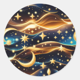 Sticker - Golden Ochre Celestial Mond Lunar Design