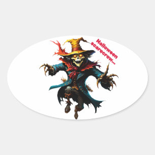 Sticker halloween scarecrow