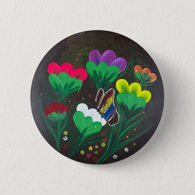 Sticker - Handgefertigtes Kunstwerk - Schmetterlin Button (Vorderseite)
