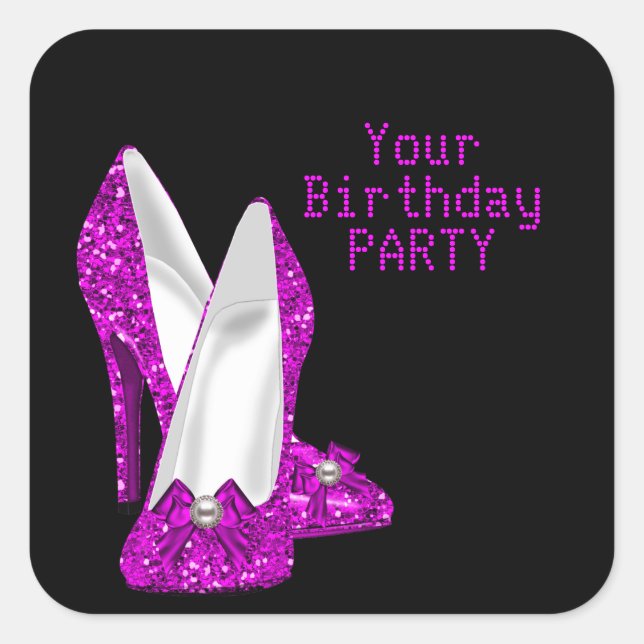 Sticker Heart Hot Pink High Heel Schuhe (Vorderseite)