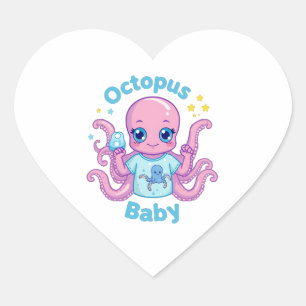 Sticker Herz Oktopus Baby