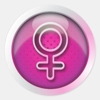 Sticker-Hochglanz-Frauensymbol Runder Aufkleber