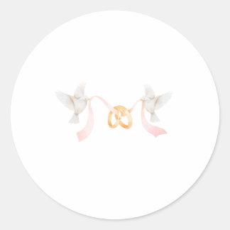 Sticker Hochzeitsring und Vögel