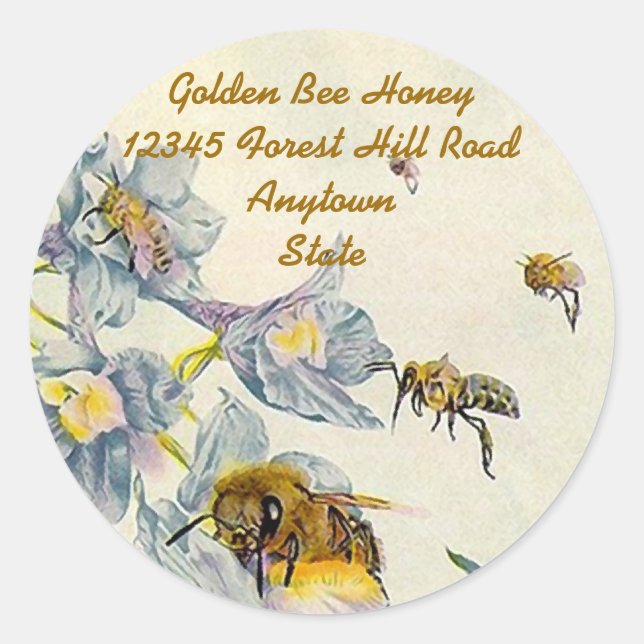 Sticker Honey Bees Morning Glory Blume Imker (Vorderseite)