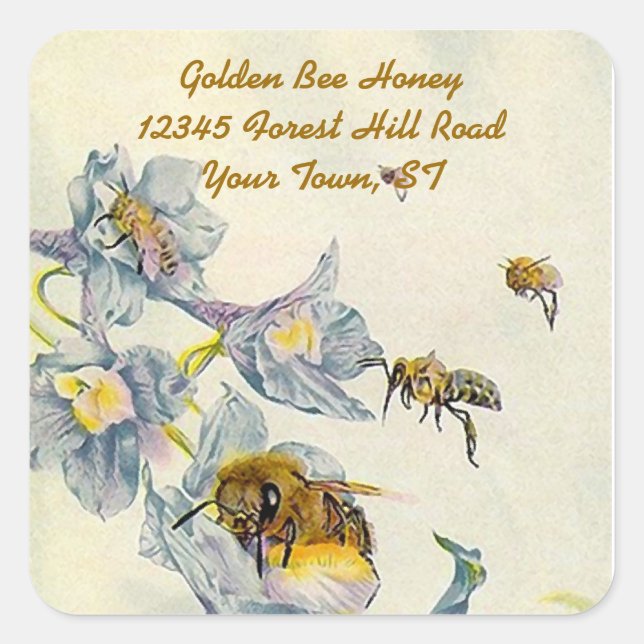 Sticker Honey Bees Morning Glory Blume Imker (Vorderseite)