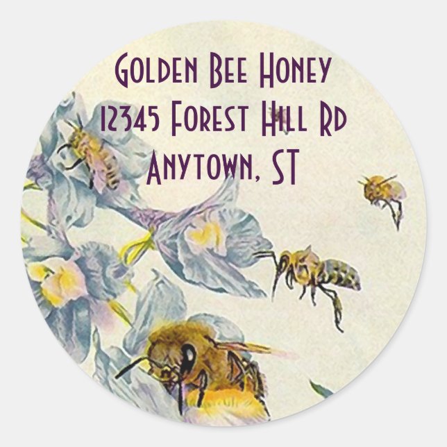 Sticker Honey Bees Morning Glory Blume Imker (Vorderseite)