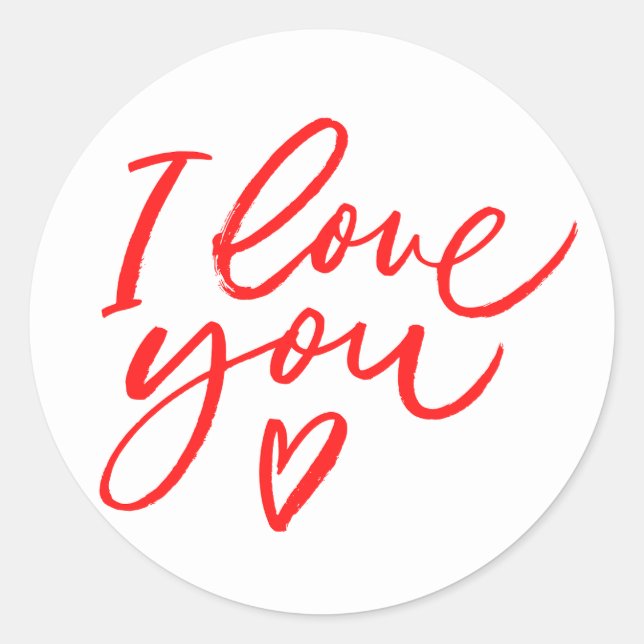 Sticker I love you in red (Vorderseite)
