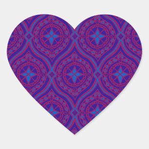 Sticker in Form eines Herzens, Lila und blau