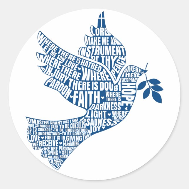 Sticker: Instrumente des Friedens (St. Francis) Runder Aufkleber (Vorderseite)