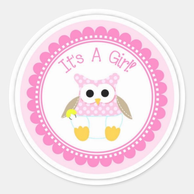 Sticker/It's a Girl Runder Aufkleber (Vorderseite)