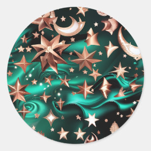 Sticker – Luxuriöses Malachit Grün Celestial
