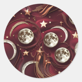 Sticker – Luxury Garnet Red Celestial Moon