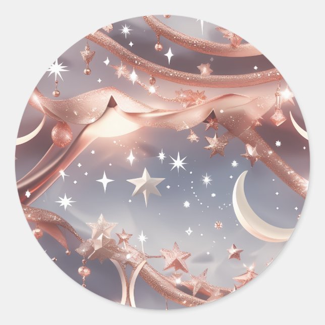 Sticker – Luxury Marble White Celestial Moon (Vorderseite)