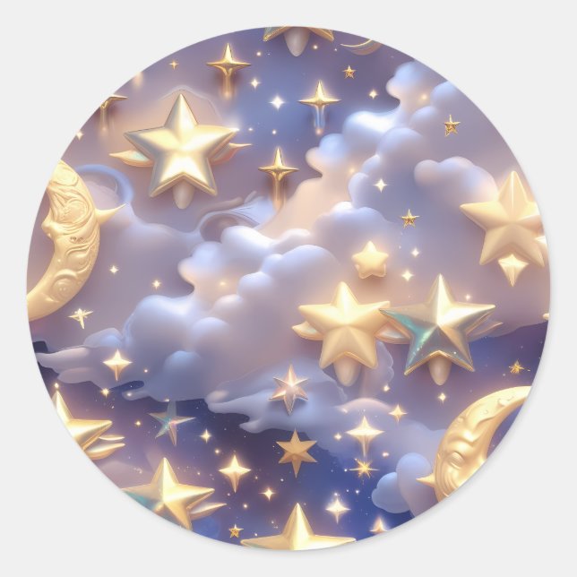 Sticker – Luxury White Celestial Moon (Vorderseite)
