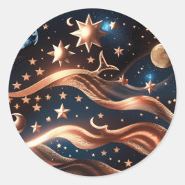 Sticker - Luxus-Bronze-Himmelsmond-Design