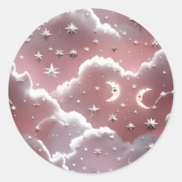 Sticker – Luxus-Quarz-Rosa-Himmelsmond