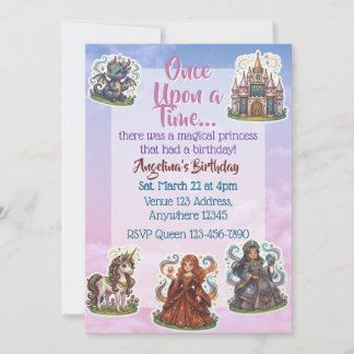 Sticker Magische Prinzessin Geburtstag Einladung