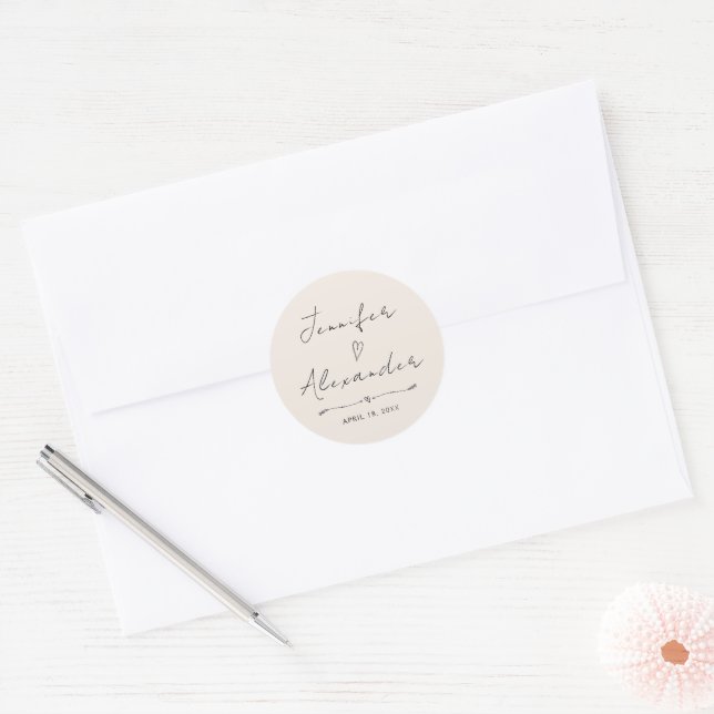 Sticker Minimalistisch Moderne Hochzeit (Umschlag)
