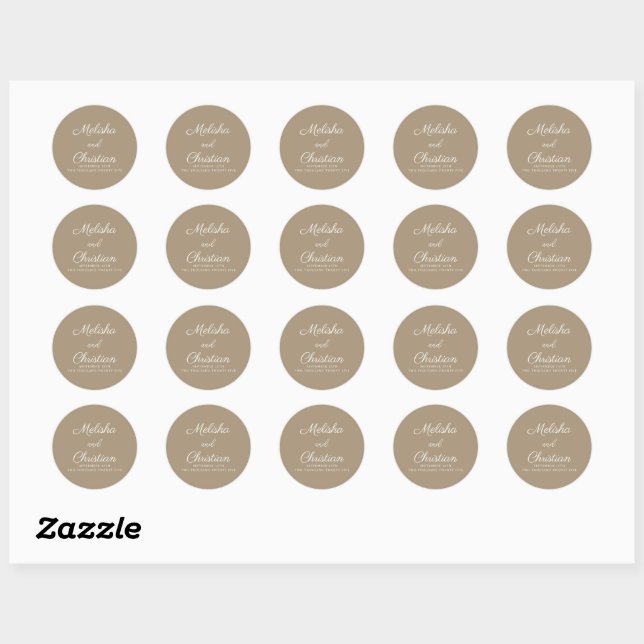 Sticker Minimalistisch Moderne Hochzeit (Blatt)