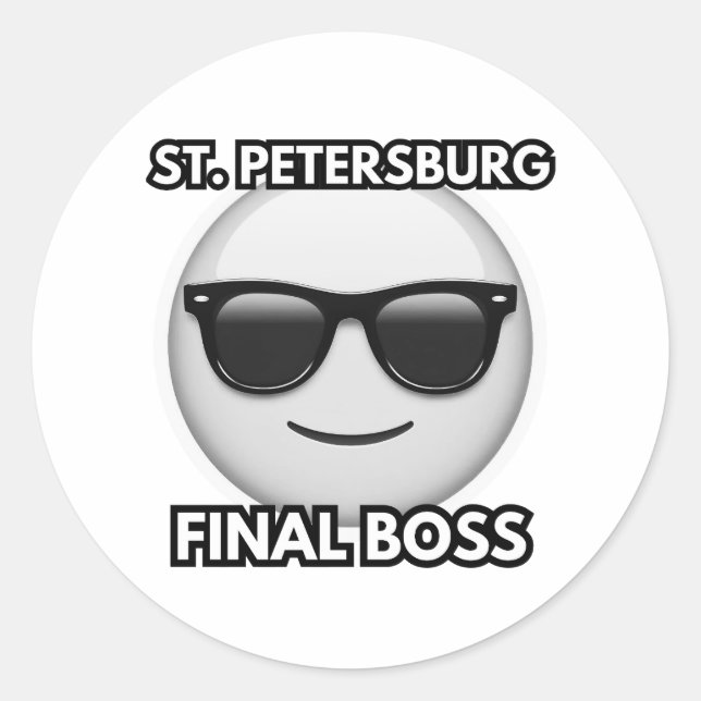 Sticker mit coolen Emojis für den Endboss von St.  (Vorderseite)