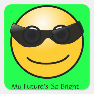 Sticker mit hellerer Zukunft und lustiger Sonne mi