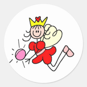 Sticker mit Stockfigur und Kristallkugel