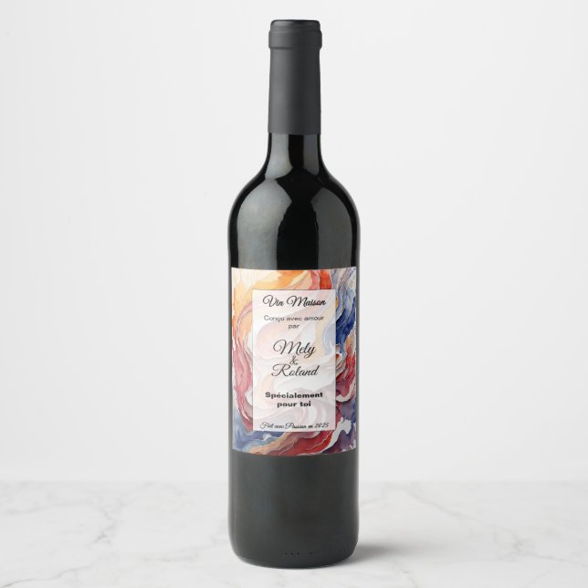 Sticker mit Weinflasche Weinetikett (Vorderseite)