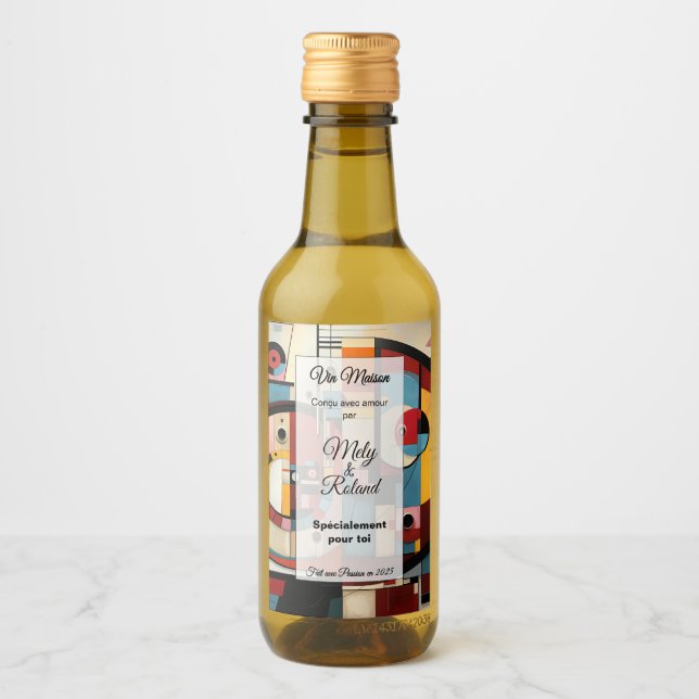 Sticker mit Weinflasche Weinetikett (Vorderseite)