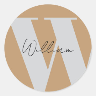 STICKER Monogram Name mocha braune graue Stilricht
