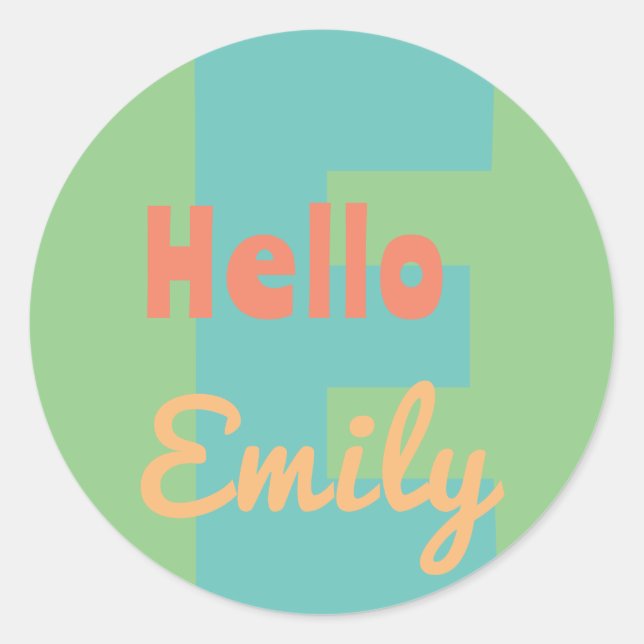 STICKER Monogramm, moderne Pfefferminzkoralle, ros (Vorderseite)