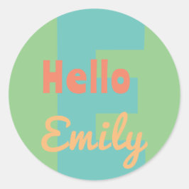 STICKER Monogramm, moderne Pfefferminzkoralle, ros