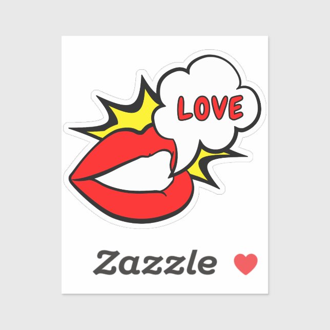 Sticker - Mund Sprechblase + DEIN TEXT & IDEE 1 (Blatt)