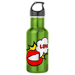 Sticker - Mund Sprechblase + DEIN TEXT & IDEE 1 Edelstahlflasche