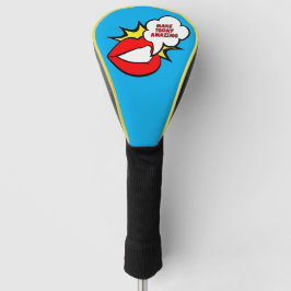 Sticker - Mund Sprechblase + DEIN TEXT & IDEE 1 Golf Headcover