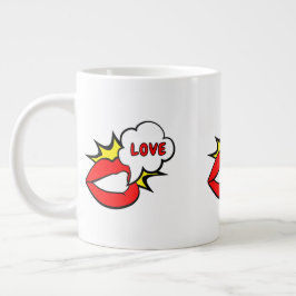 Sticker - Mund Sprechblase + DEIN TEXT & IDEE 1 Jumbo-Tasse