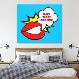 Sticker - Mund Sprechblase + DEIN TEXT & IDEE 1 Leinwanddruck