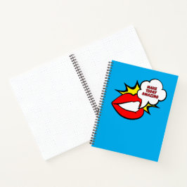 Sticker - Mund Sprechblase + DEIN TEXT & IDEE 1 Notizbuch