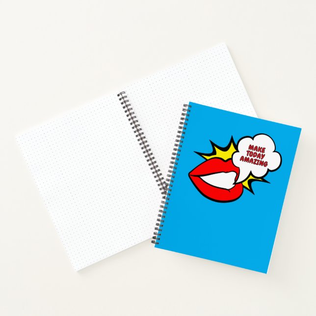 Sticker - Mund Sprechblase + DEIN TEXT & IDEE 1 Notizbuch (Innenseite)