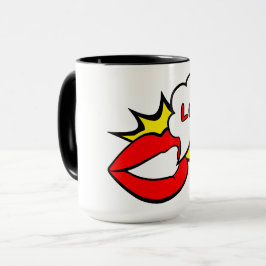 Sticker - Mund Sprechblase + DEIN TEXT & IDEE 1 Tasse