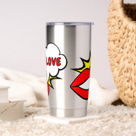 Sticker - Mund Sprechblase + DEIN TEXT & IDEE 1 Thermobecher