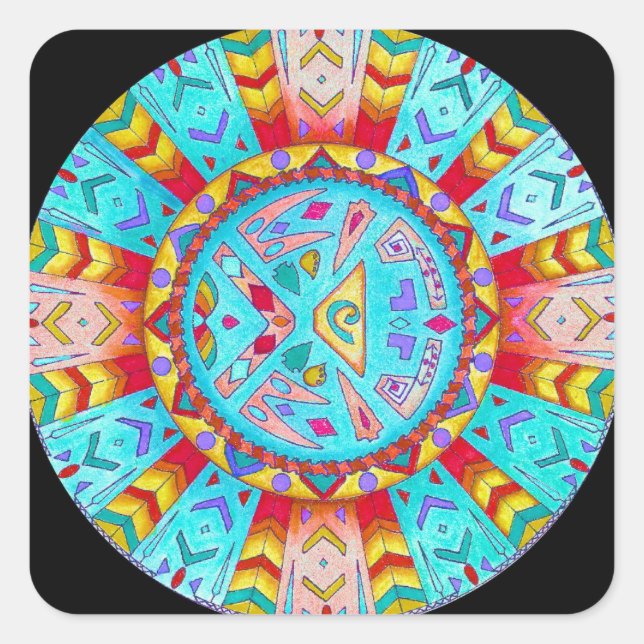 Sticker Native American Southwestern Mandala (Vorderseite)