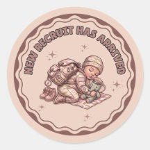 Sticker 'Neuer Rekrut' - Mädchen im militärischen