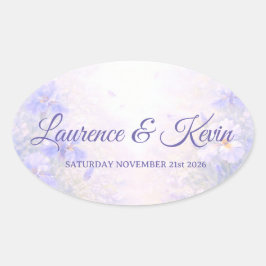 Sticker Ovale Elegant Botanical Wedding