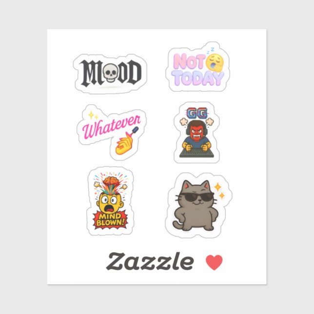 Sticker pack - 5 cool text emoji stickers (Blatt)