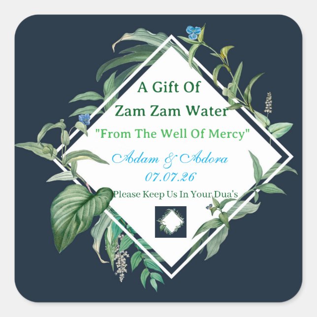 Sticker-Personalized Nikkah Zam Zam Water Stickers (Vorderseite)