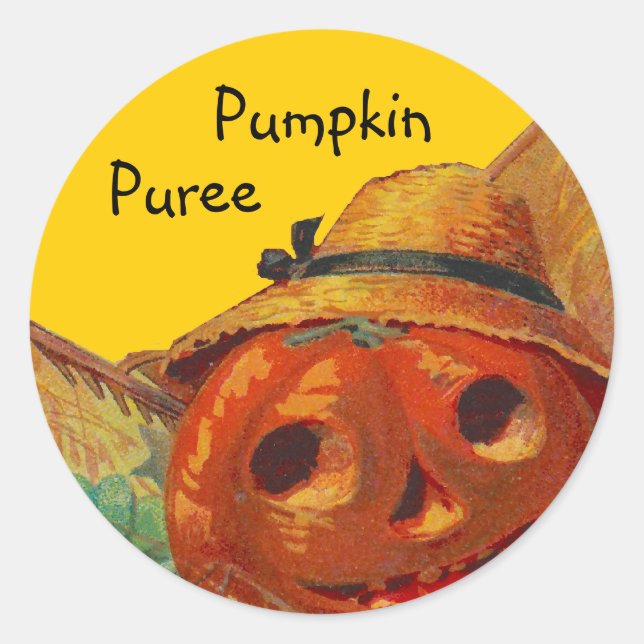 Sticker Pumpkin Harvest Zuhause Canning Jar Circle (Vorderseite)